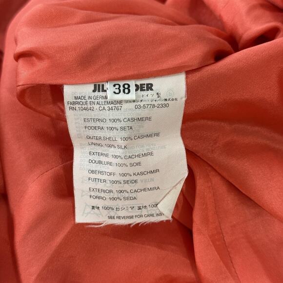 Jil Sander Coat Womens 38 Cashmere Silk Long Minimalist Designer Made in Germany - Picture 4 of 7